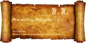 Muraközy Mátyás névjegykártya